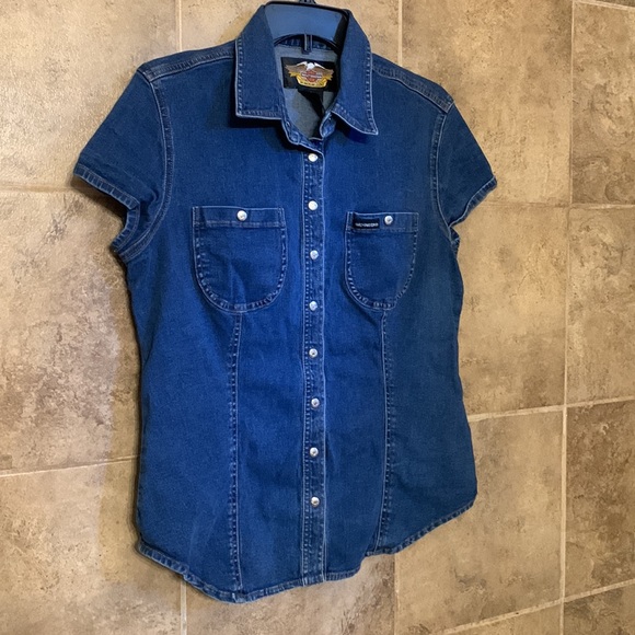 Harley Davidson Denim Top size Medium - Picture 4 of 7